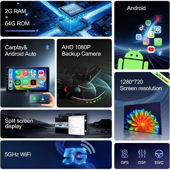 Ford F150 04-08/F250 2008-16: 10" Touch Radio w/ CarPlay & Android Auto - Picture 5 of 8